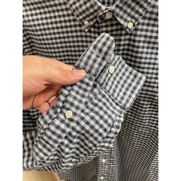 Faherty Blue and White Checkered Casual Button Down Shirt - Picture 6 of 12